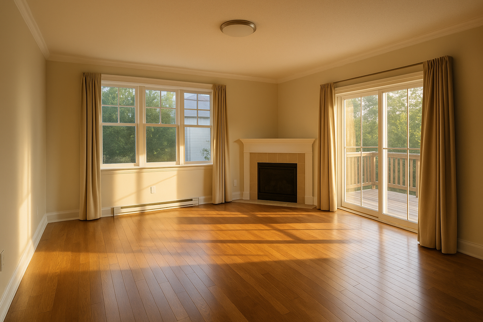 Beautifully lit home interior with fresh paint